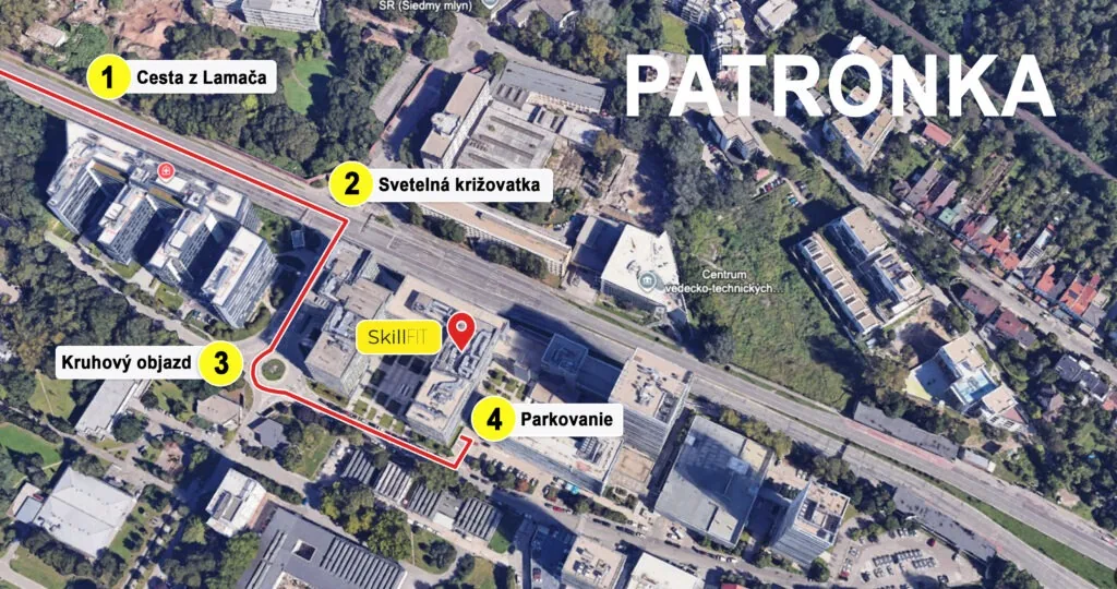 Map – how to get to SkillFit Westend Patrónka from the city centre