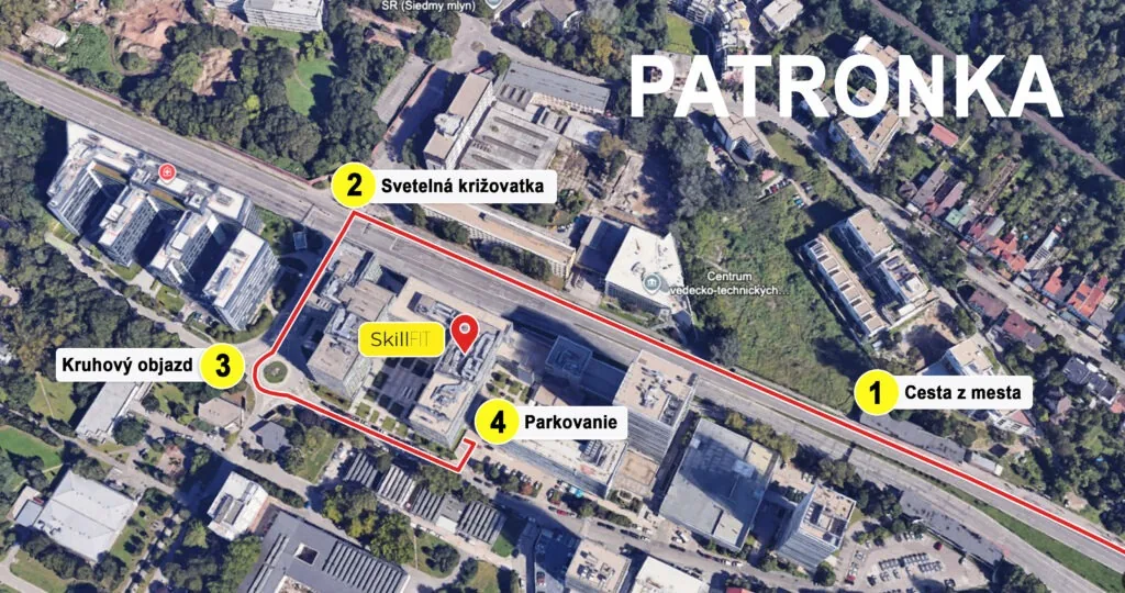 Map – how to get to SkillFit Westend Patrónka from Lamač